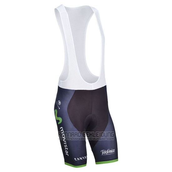 2014 Fahrradbekleidung Movistar Shwarz Trikot Kurzarm und Tragerhose